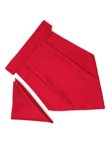 Ruby Plain Cravat & Pocket square - TOSSIDO