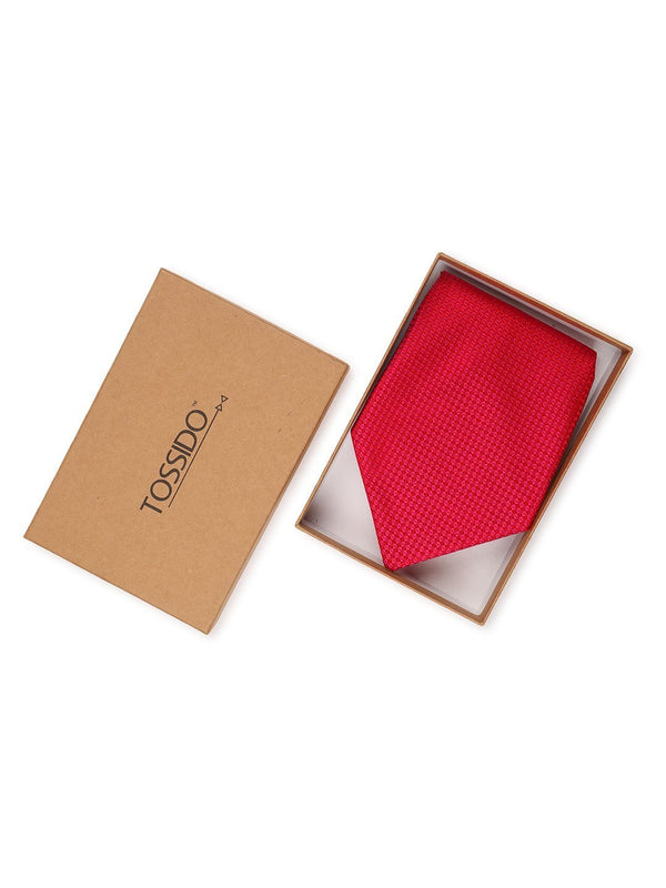 Ruby Plain Cravat & Pocket square - TOSSIDO