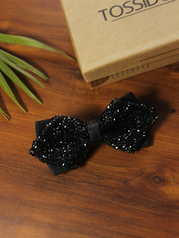 Spruce Up Rhinestone Bowtie - TOSSIDO