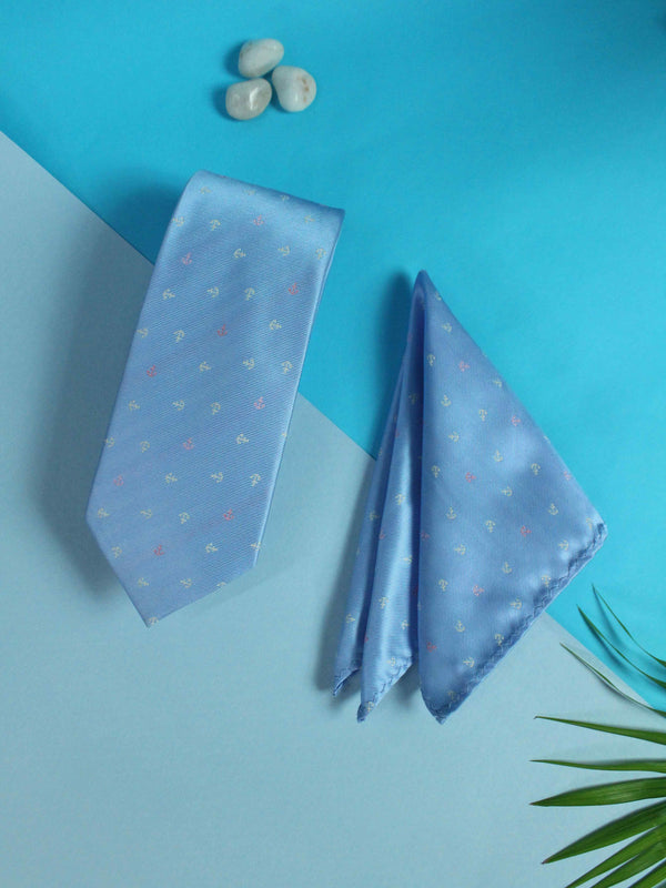 Blue Anchor Necktie & Pocket Square Giftset
