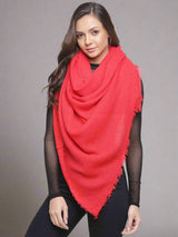 Tossido Winter Wear Red Stole for Ladies - TOSSIDO